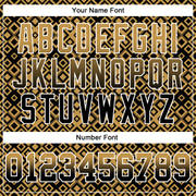 Custom Stitched Old Gold Black-White 3D Pattern Design Geometric Gradient Square Shapes Sports Pullover Sweatshirt Hoodie