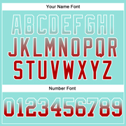 Custom Stitched Ice Blue Red-White Fade Fashion Arrow Sports Pullover Sweatshirt Hoodie