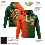 Custom Stitched Green Orange-Cream Gradient Fashion Sports Pullover Sweatshirt Hoodie