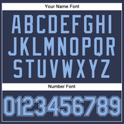 Custom Stitched Navy Light Blue Sports Pullover Sweatshirt Hoodie