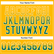 Custom Stitched Gold Kelly Green-White Fade Fashion Arrow Sports Pullover Sweatshirt Hoodie