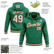 Custom Stitched Kelly Green White-Orange Sports Pullover Sweatshirt Hoodie