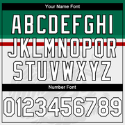 Custom Stitched White Kelly Green Red-Black 3D Mexico Mexican Flag Sports Pullover Sweatshirt Hoodie