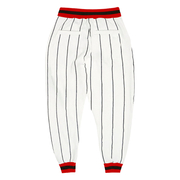 Custom White Black Pinstripe Red-Black Sports Pants
