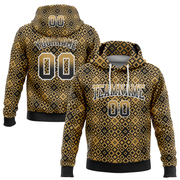 Custom Stitched Old Gold Black-White 3D Pattern Design Geometric Gradient Square Shapes Sports Pullover Sweatshirt Hoodie