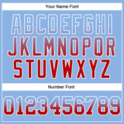 Custom Stitched Light Blue Red-White Fade Fashion Arrow Sports Pullover Sweatshirt Hoodie