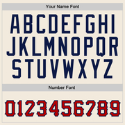 Custom Stitched Cream Red-Navy Sports Pullover Sweatshirt Hoodie