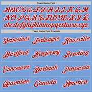 Custom Stitched Light Blue White-Red Sports Pullover Sweatshirt Hoodie