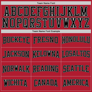 Custom Stitched Red Black Pinstripe Black-White Sports Pullover Sweatshirt Hoodie