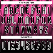 Custom Pink Black-White Lines Sublimation Volleyball Uniform Jersey