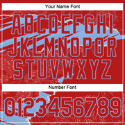 Custom Stitched Red Light Blue 3D Pattern Design Torn Paper Style Sports Pullover Sweatshirt Hoodie