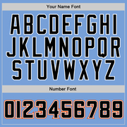 Custom Stitched Light Blue Black-Orange Sports Pullover Sweatshirt Hoodie