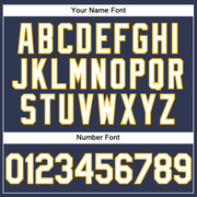 Custom Stitched Navy White-Gold Sports Pullover Sweatshirt Hoodie