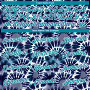 Custom Stitched Tie Dye Teal-White 3D Hippie Batik Sports Pullover Sweatshirt Hoodie