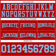 Custom Stitched Red Light Blue-Steel Gray Football Pullover Sweatshirt Hoodie