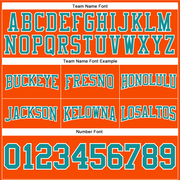 Custom Stitched Orange Teal-White Football Pullover Sweatshirt Hoodie