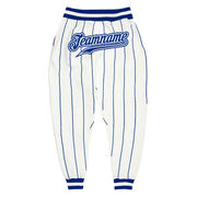 Custom White Royal Pinstripe Royal-White Sports Pants