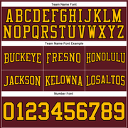 Custom Stitched Burgundy Gold-Black Football Pullover Sweatshirt Hoodie
