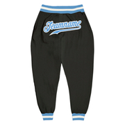 Custom Black Light Blue-White Sports Pants