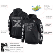 Custom Stitched Black Black-White 3D Skull Fashion Sports Pullover Sweatshirt Hoodie