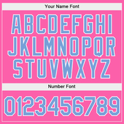 Custom Stitched Pink Light Blue-White Split Fashion Sports Pullover Sweatshirt Hoodie