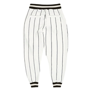 Custom White Black Pinstripe Black-White Sports Pants