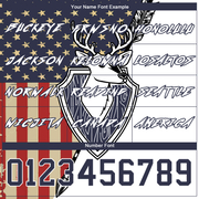 Custom Stitched White Navy 3D American Flag And Deer Hunting Sports Pullover Sweatshirt Hoodie