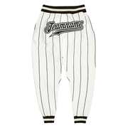 Custom White Black Pinstripe Black-White Sports Pants