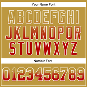 Custom Stitched Old Gold Red-White Fade Fashion Arrow Sports Pullover Sweatshirt Hoodie