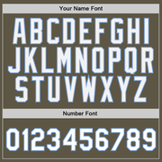 Custom Stitched Olive White-Light Blue Sports Pullover Sweatshirt Salute To Service Hoodie