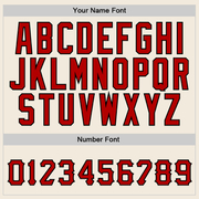 Custom Stitched Cream Red-Black Sports Pullover Sweatshirt Hoodie