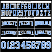 Custom Stitched Black Light Blue-White Football Pullover Sweatshirt Hoodie