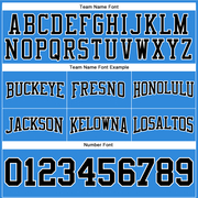 Custom Stitched Powder Blue Black-White Football Pullover Sweatshirt Hoodie