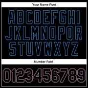 Custom Black Black-Powder Blue Authentic Throwback Rib-Knit Baseball Jersey Shirt