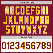 Custom Crimson Gold-White Bomber Varsity Letterman Two Tone Zipper Jacket