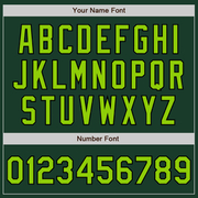 Custom Green Neon Green-Black Bomber Full-Snap Varsity Letterman Two Tone Jacket