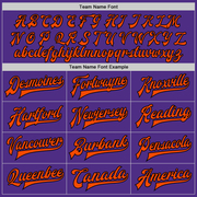 Custom Purple Orange-Black Bomber Full-Snap Varsity Letterman Two Tone Jacket