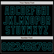 Custom Black Teal Bomber Varsity Letterman Zipper Jacket