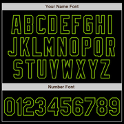 Custom Black Neon Green Bomber Varsity Letterman Zipper Jacket