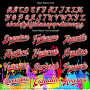 Custom Graffiti Pattern Red-White Splashes 3D Bomber Full-Snap Varsity Letterman Jacket