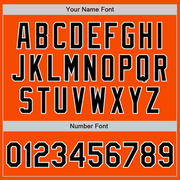 Custom Orange Black-White Bomber Full-Snap Varsity Letterman Jacket