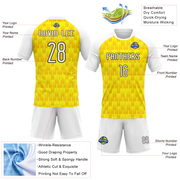 Custom Light Yellow White-Black Splash Sublimation Volleyball Uniform Jersey