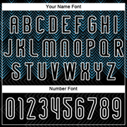 Custom Black Sky Blue-White Geometric Shape Sublimation Volleyball Uniform Jersey