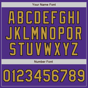 Custom Purple Old Gold-Black Bomber Full-Snap Varsity Letterman Jacket