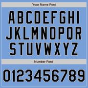 Custom Light Blue Black-Gray Bomber Full-Snap Varsity Letterman Two Tone Jacket