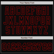 Custom Black Red Pinstripe Red Bomber Full-Snap Varsity Letterman Jacket