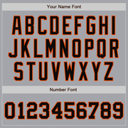 Custom Gray Black-Orange Bomber Full-Snap Varsity Letterman Two Tone Jacket