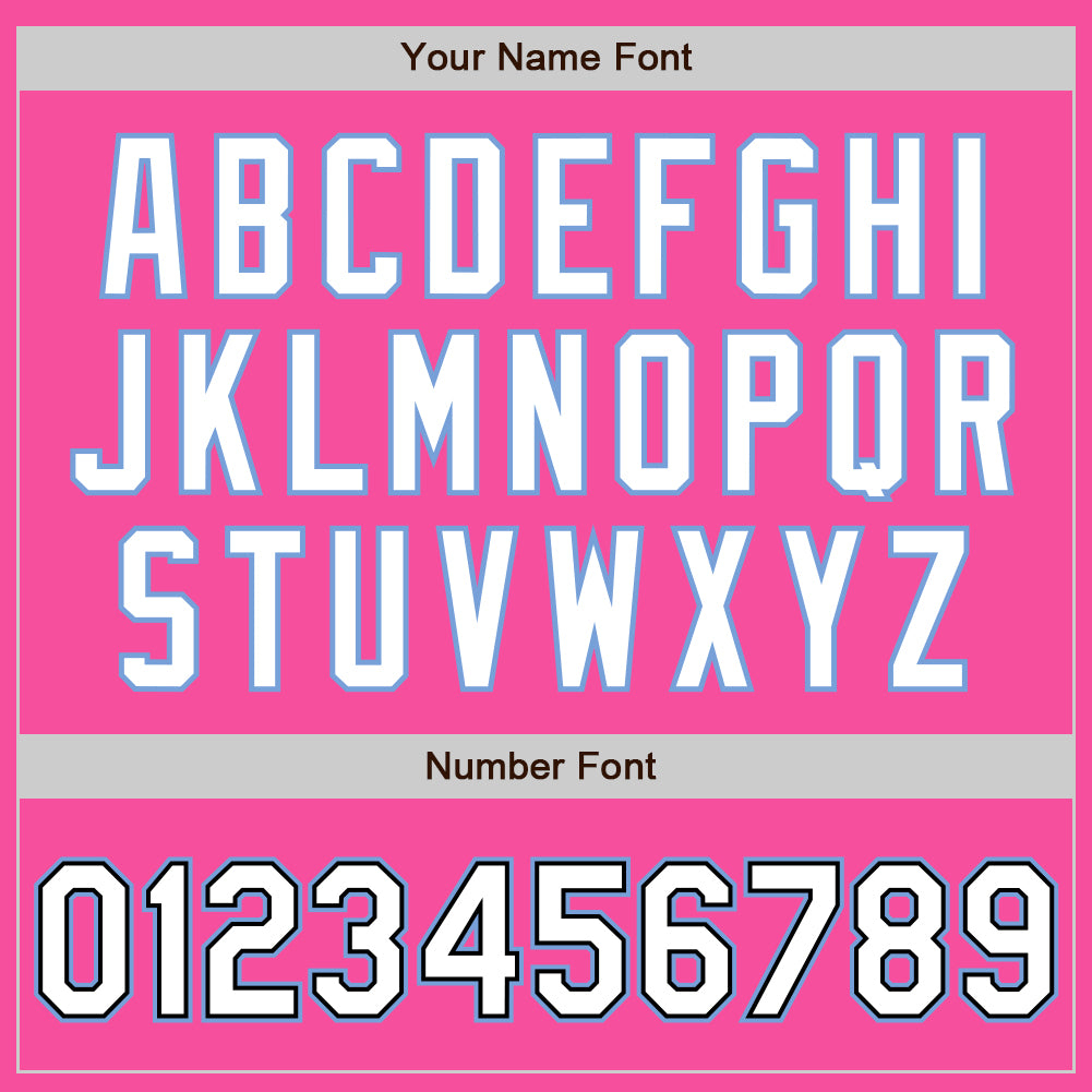 Custom Pink White Black-Light Blue Bomber Full-Snap Varsity Letterman Two Tone Jacket