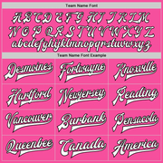 Custom Pink White-Black Bomber Full-Snap Varsity Letterman Two Tone Jacket