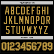 Custom Black Old Gold Bomber Full-Snap Varsity Letterman Lapel Collar Byron Jacket